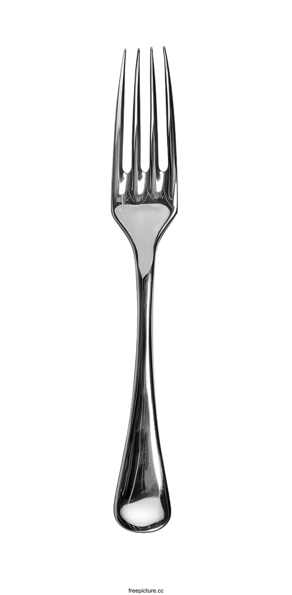[Transparent Background PNG]Close Up of a Shiny Metal Fork