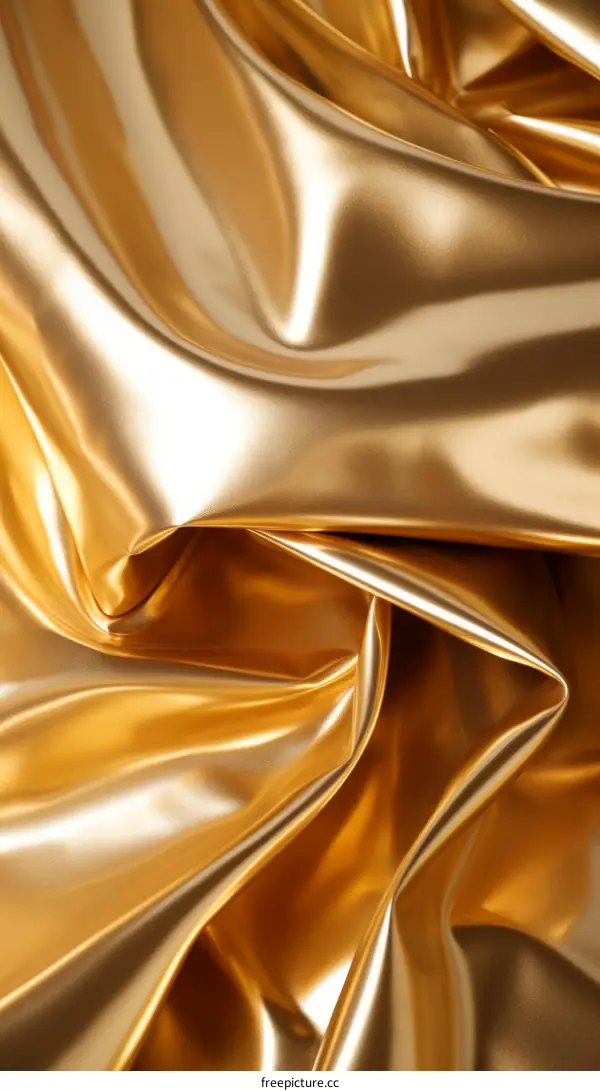 Golden fabric with smooth and soft waves