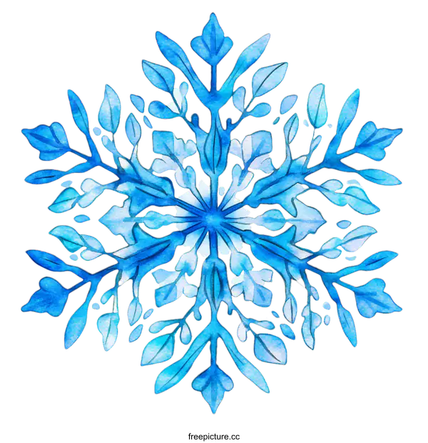 [Transparent Background PNG]Beautiful Watercolor Snowflake Design
