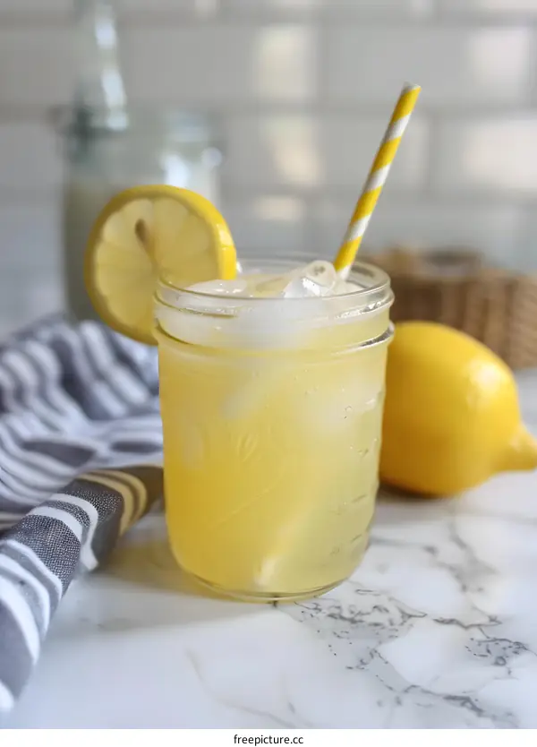 Refreshing Summer Lemonade in a Mason Jar