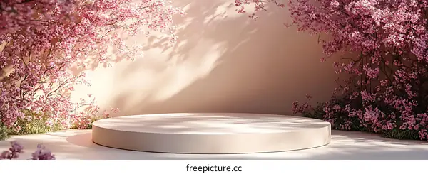 Spring Blossom Display Podium Mockup