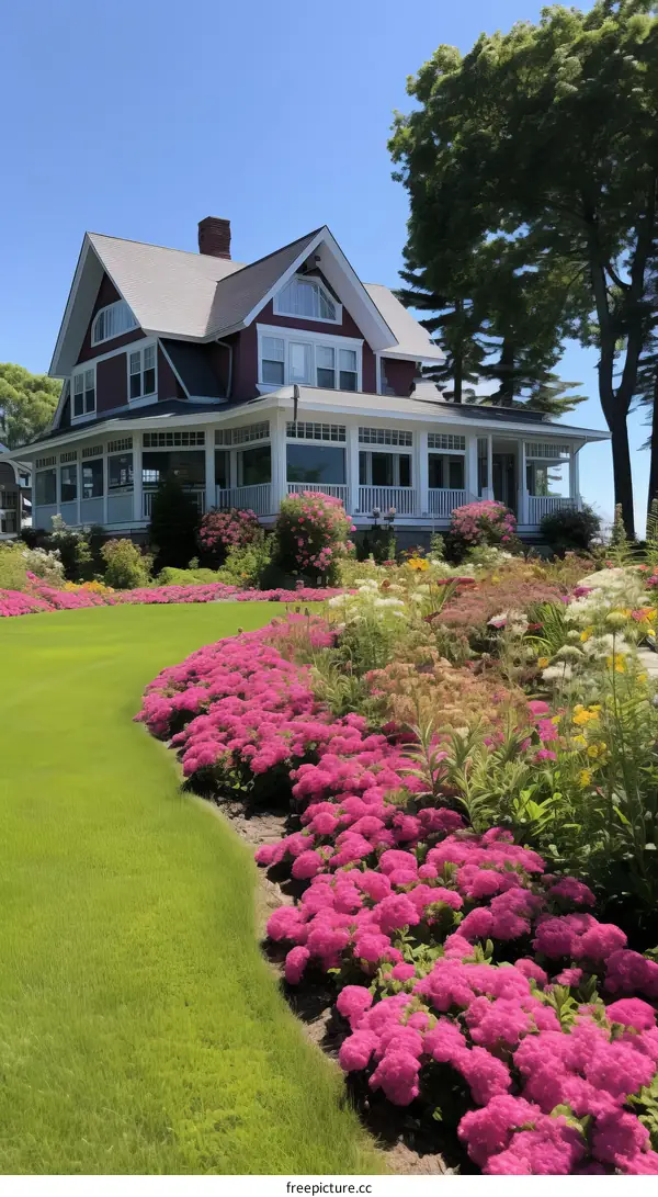 New England Summer Cottage with Hydrangeas