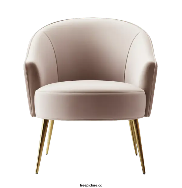 [Transparent Background PNG]Elegant Pastel Pink Velvet Armchair