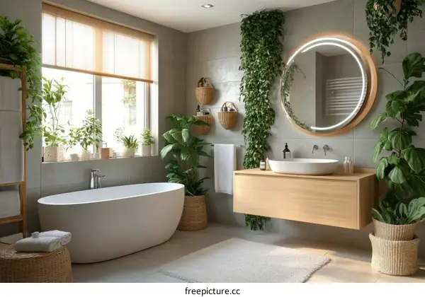 Modern Botanical Bathroom Interior Design