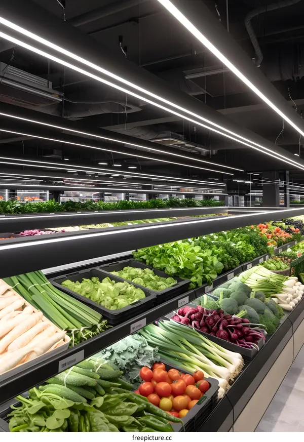 Fresh Produce Section of a Modern Grocery Store