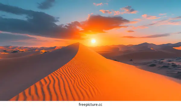 Desert Sunset Sunrise Dramatic Landscape