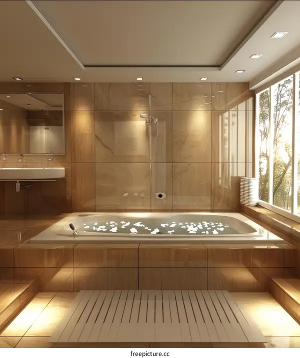 Modern Luxury Bathroom Spa Illustration