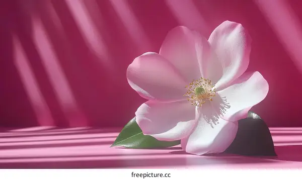 Pink Rose Flower on Pink Background with Soft Lighting
