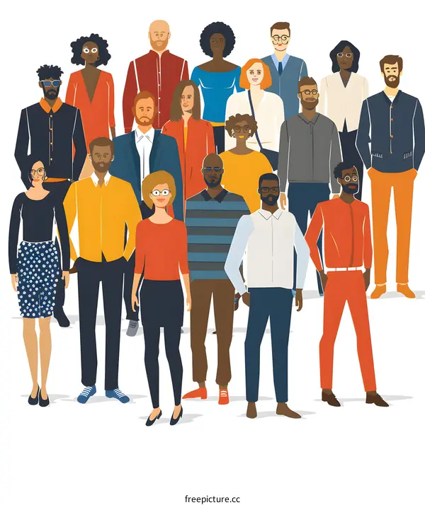 Diverse Group Of People Standing Together In Unity