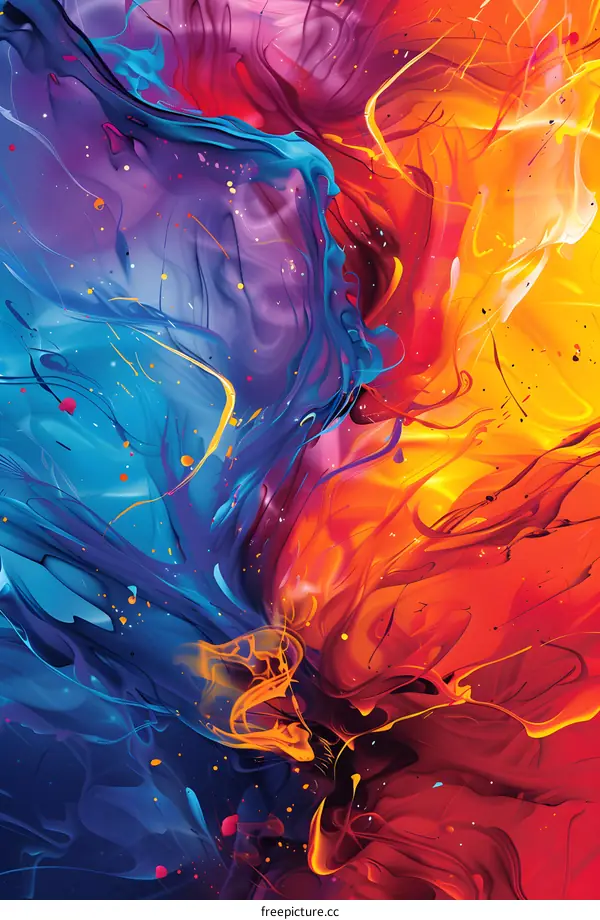 Colorful liquid is flowing