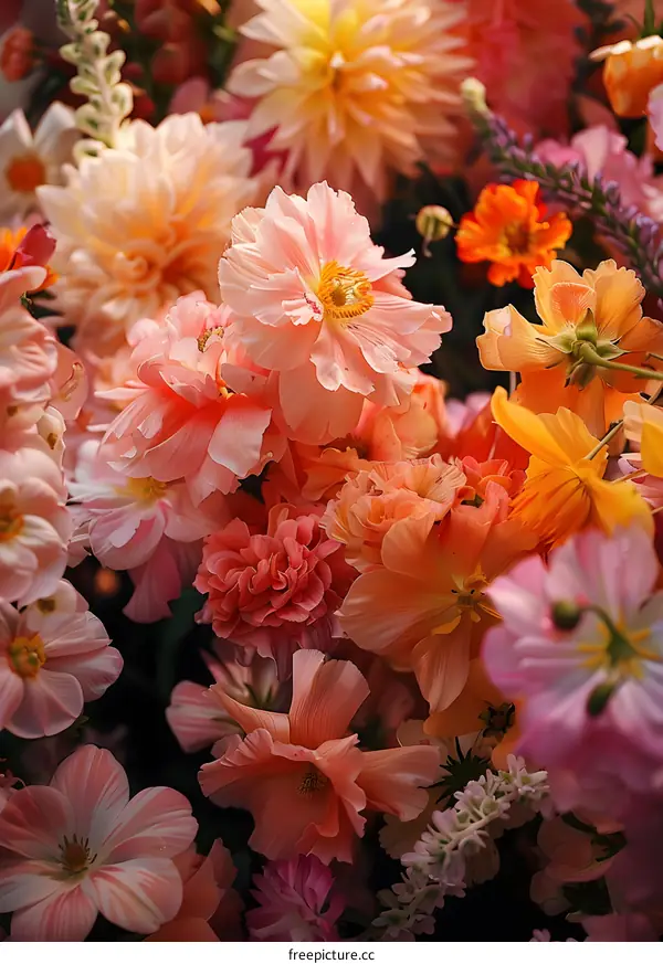Close Up Photography of Peach and Pink Flowers