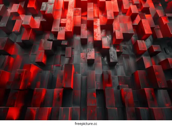 Red and black 3D blocks background