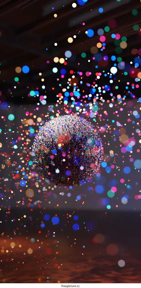 Abstract Sphere with Colorful Lights
