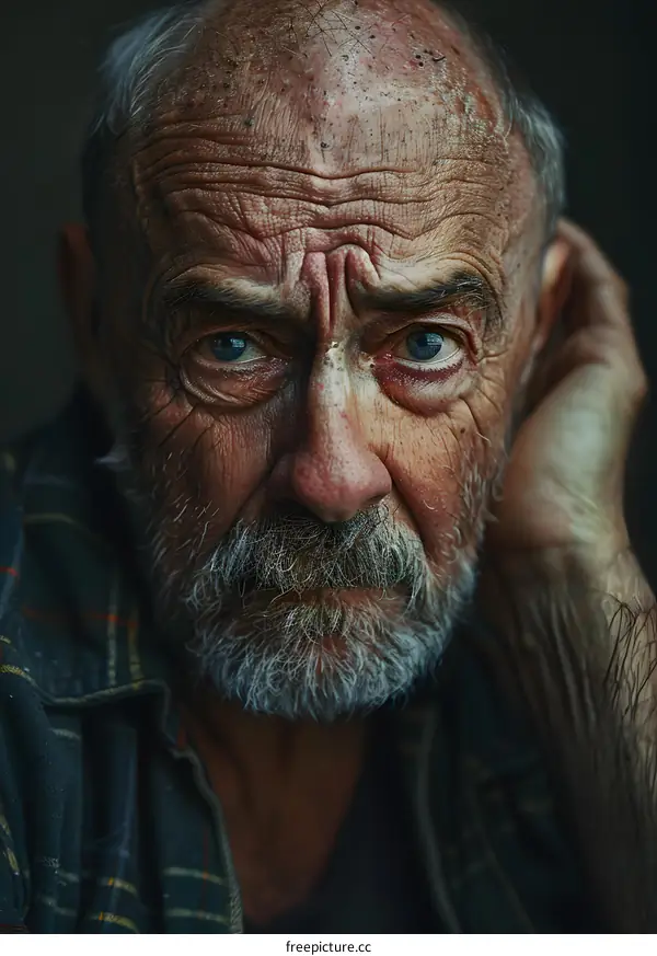 Portrait of an old man with a beard