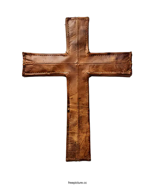 [Transparent Background PNG]Brown leather cross