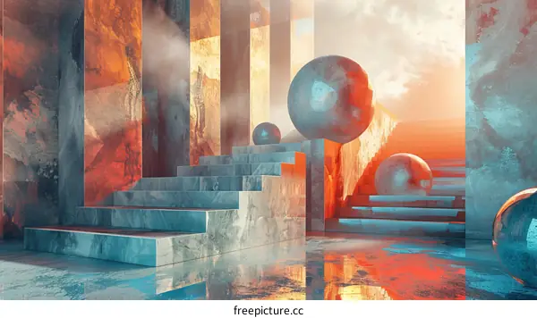 Abstract Futuristic Architectural Interior Design