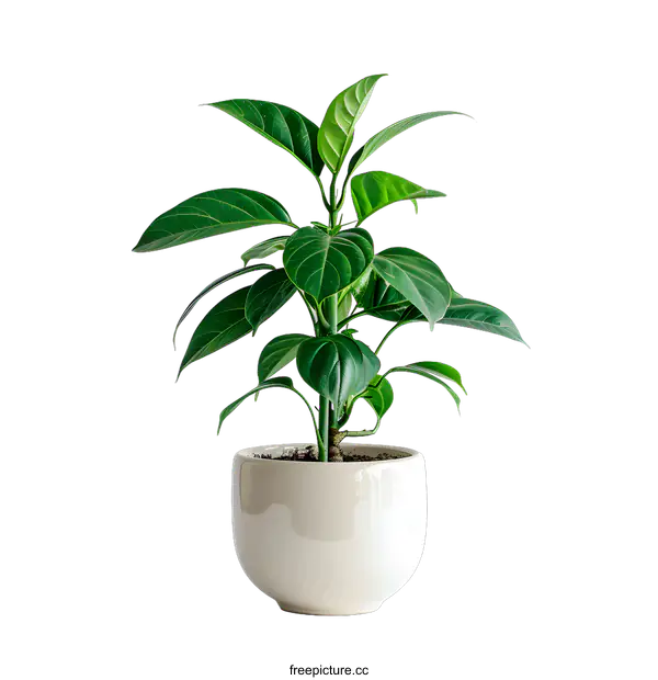 [Transparent Background PNG]Potted plant with green leaves