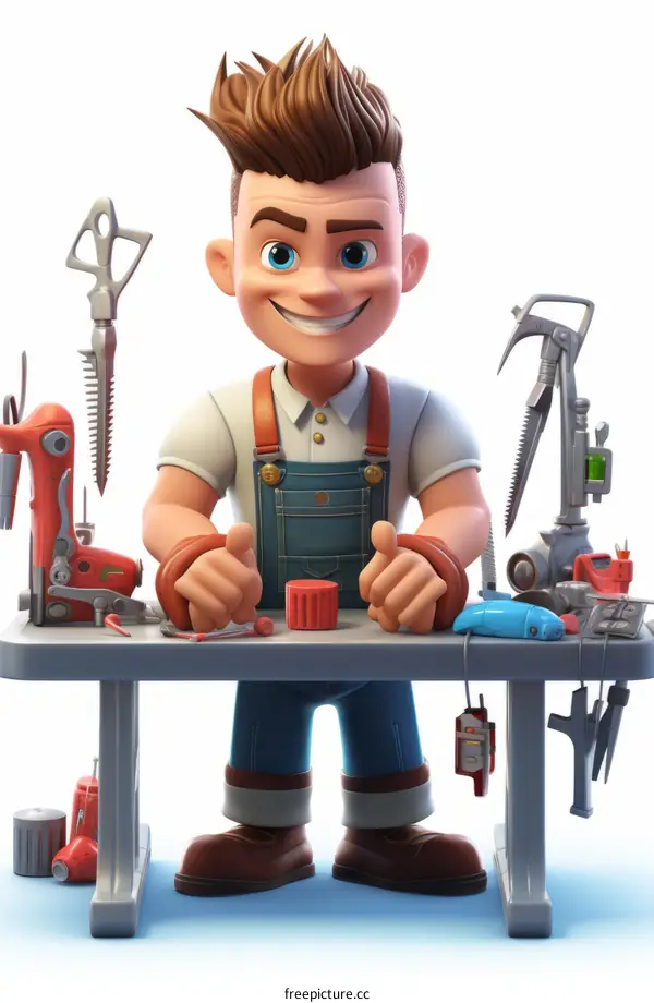Handyman with tools ready to work