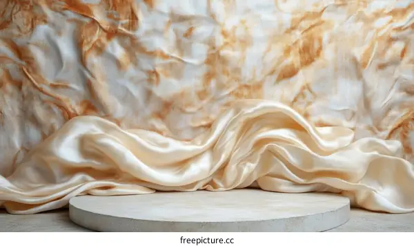 Creamy Beige Silk Fabric Display