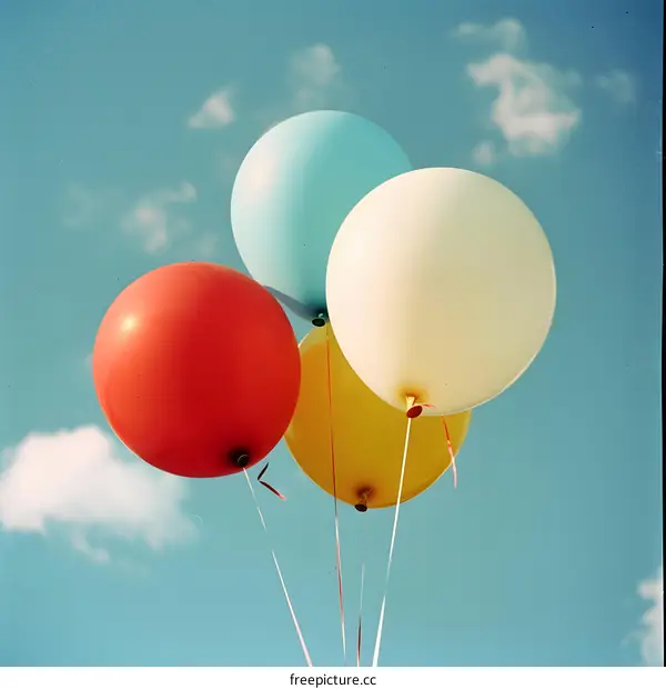 Colorful Balloons Floating in the Sky