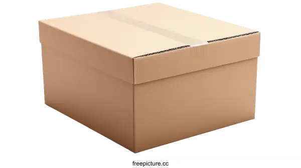 [Transparent Background PNG]Beige Cardboard Box for Delivery