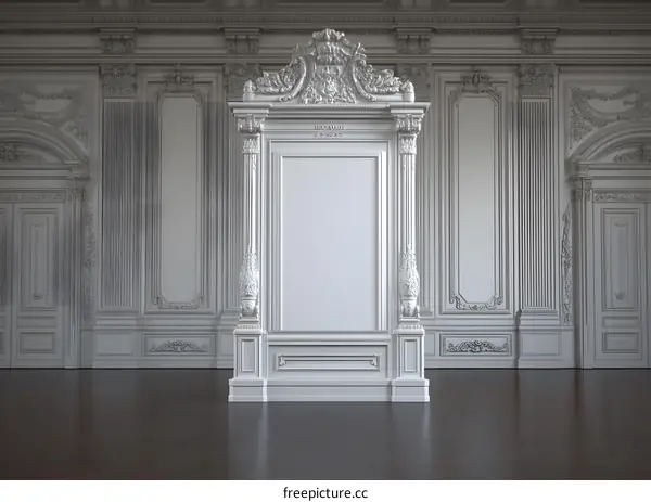 White Ornate Wall Paneling Interior Design