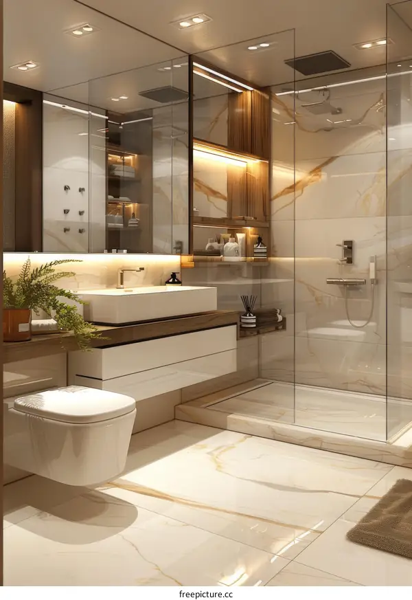 Luxury Modern Bathroom Design Illustration