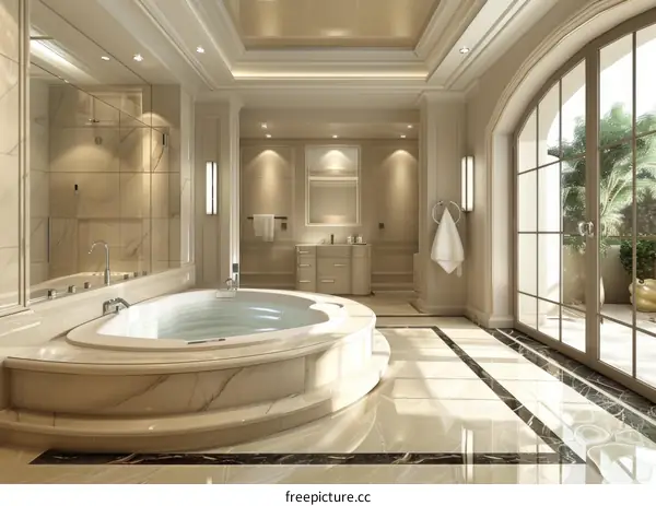 Luxury Modern Elegant Bathroom with Jacuzzi Tub