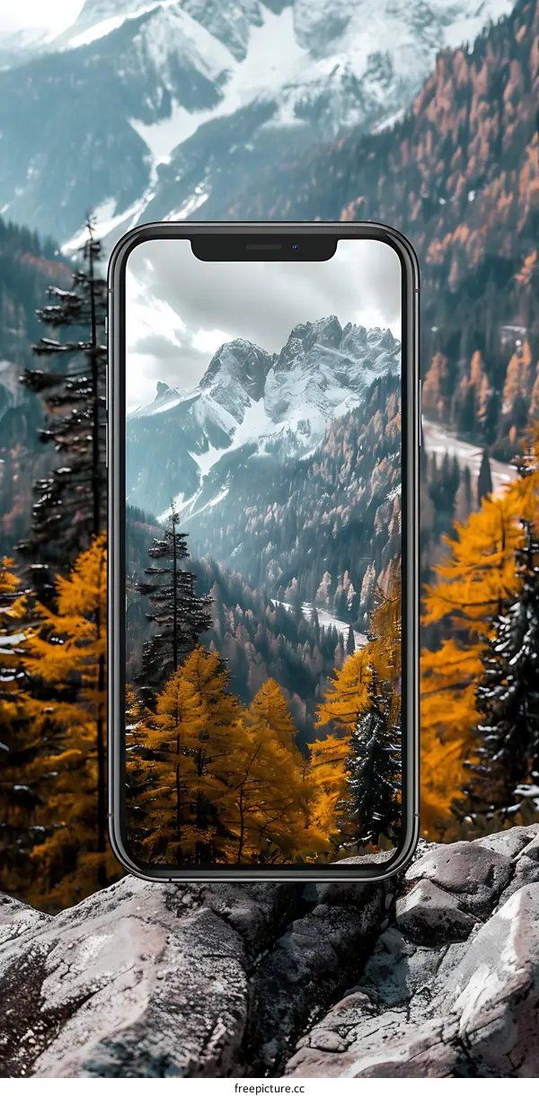 Mountain View on Smartphone Screen