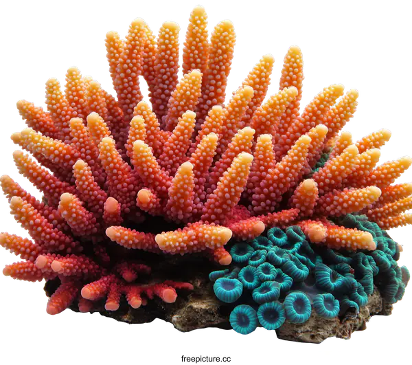 [Transparent Background PNG]Vibrant Coral Reef Specimen