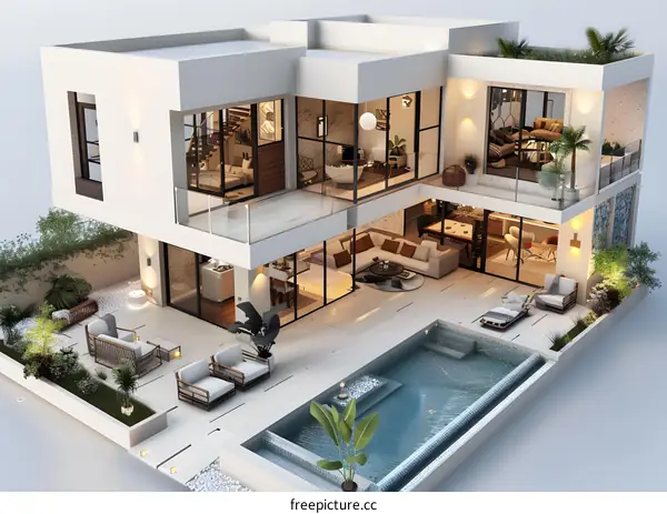 Modern minimalist villa