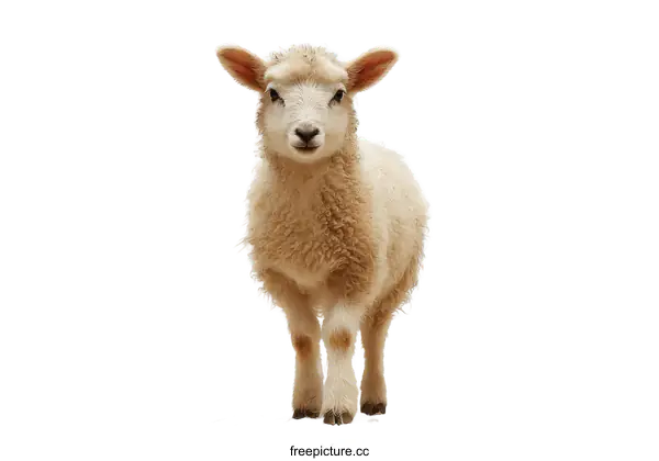 [Transparent Background PNG]Adorable Baby Lamb in Studio Shot