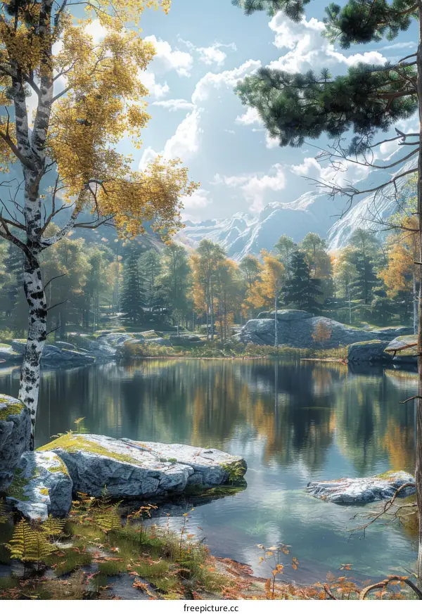 Tranquil Mountain Lake in Picturesque Valley