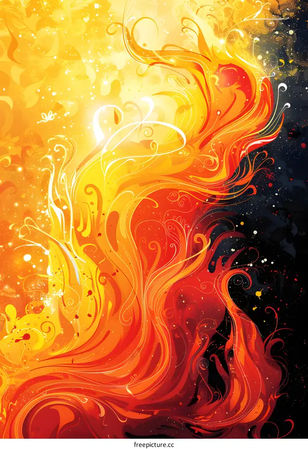 Abstract Fire and Floral Design