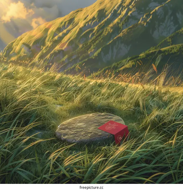 Red Love Letter on a Mountain Rock