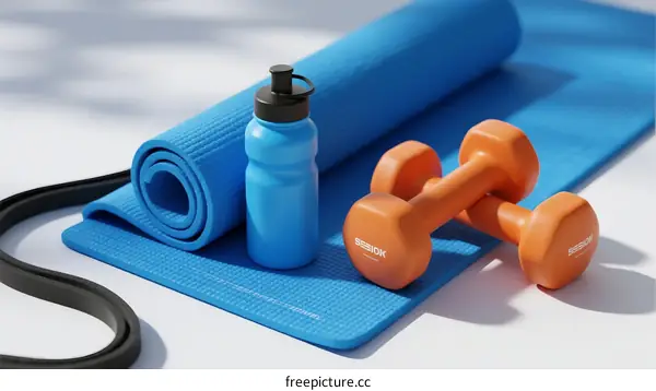 Fitness Equipment for Home Workouts with Mat and Dumbbells