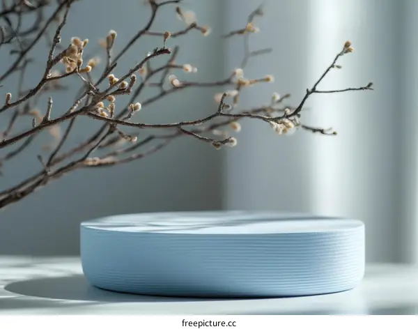 Elegant Light Blue Display Stand with Branches