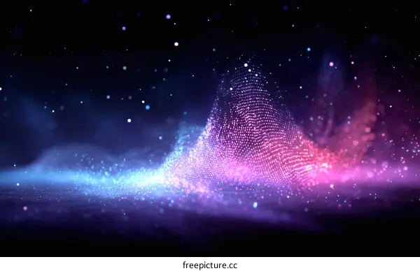 Abstract Digital Wave of Light and Particles