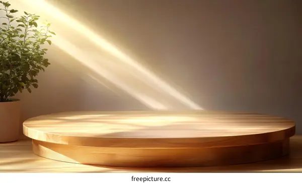 Wooden Round Display Podium Showcase