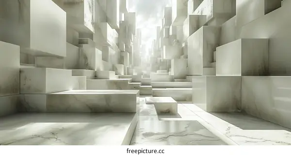 Abstract Geometric Marble Architecture Design