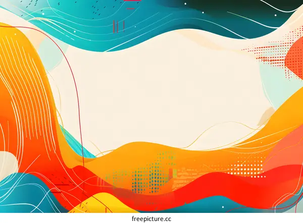 Abstract Background with Colorful Waves and Lines