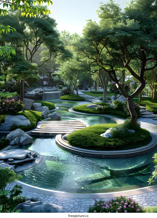 The landscape design of the garden