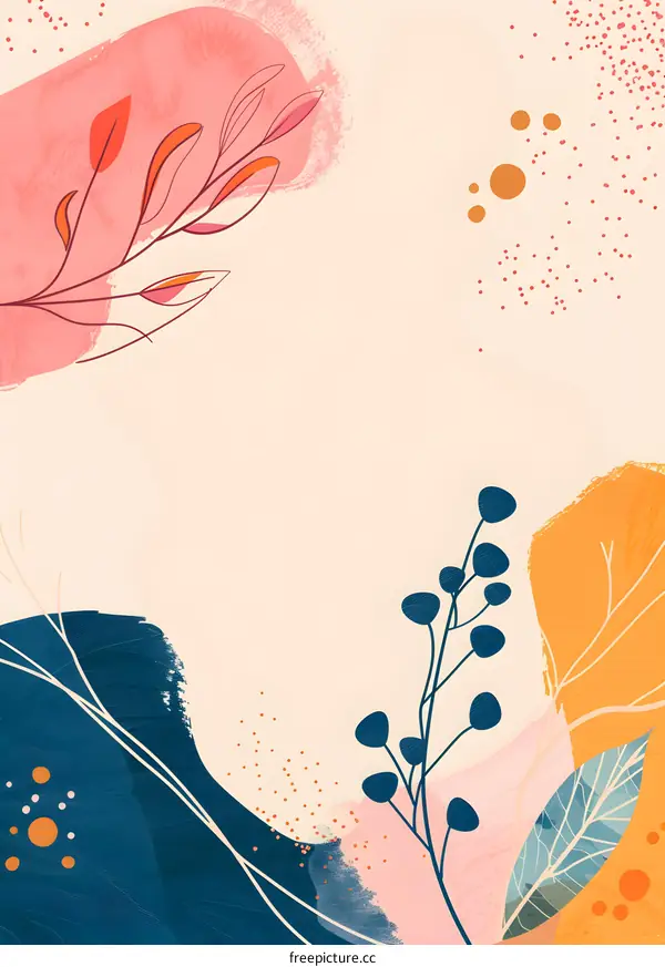 Abstract Watercolor Floral Background