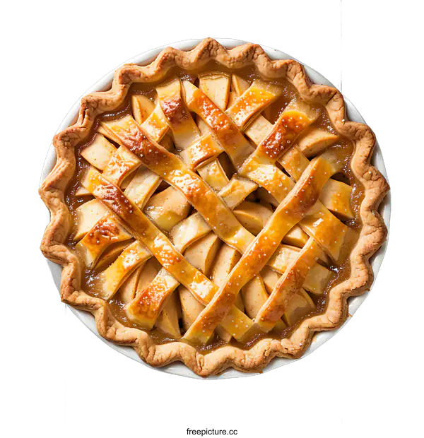 [Transparent Background PNG]Homemade Apple Pie Overhead View