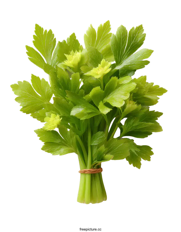 [Transparent Background PNG]Fresh Celery Bunch Close-up