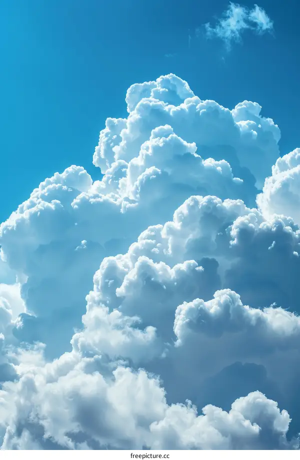 Cumulus Clouds against a Bright Blue Sky