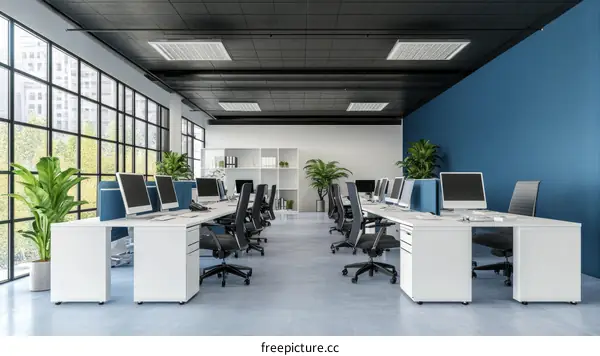 Modern Open-Plan Office Workspace Design