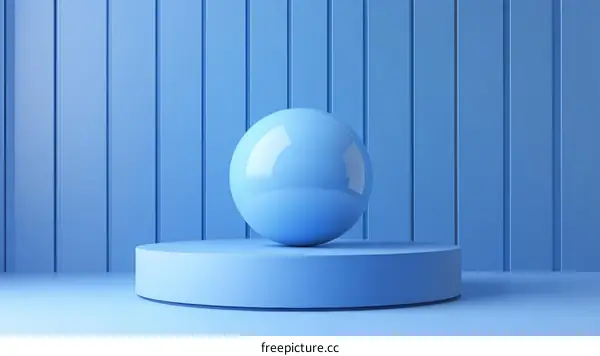 Minimalist Blue Sphere Display
