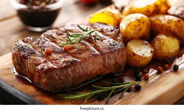 Delicious Grilled Steak with Roasted Potatoes