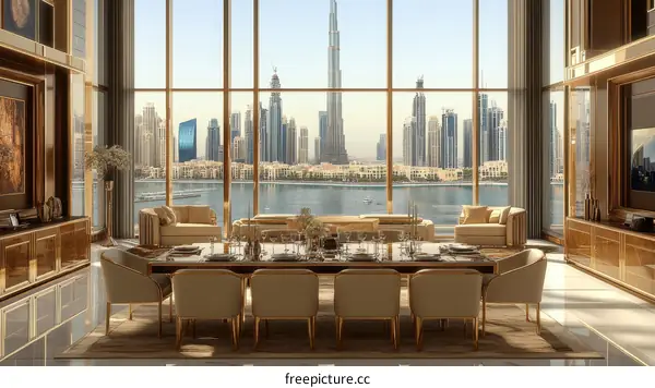 Luxury Dining Room with Panoramic City Views